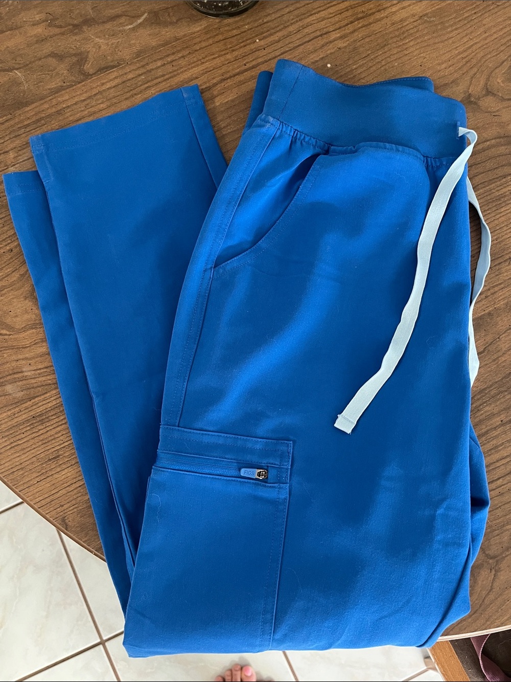 Figs Yola Highwaist Royal Blue Scrub